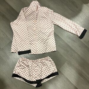 Pink Pajama Set with Black Accents ND brand perfect for Valentine’s Day